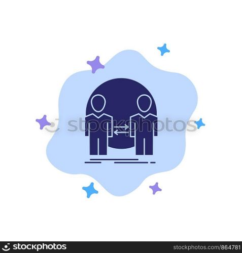 Man, Clone, User, Identity, Duplicate Blue Icon on Abstract Cloud Background