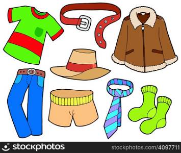 Man clothes collection - vector illustration.