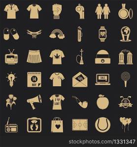 Man clothes icons set. Simple style of 36 man clothes vector icons for web for any design. Man clothes icons set, simple style