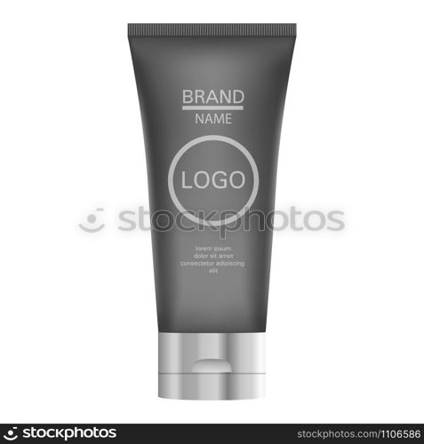 Man creme tube icon. Realistic illustration of man creme tube vector icon for web design. Man creme tube icon, realistic style