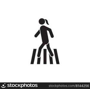 Man crosswalk icon design vector logo template