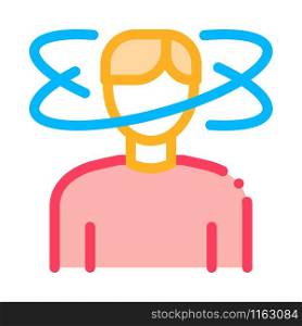 Man Dizziness Icon Vector. Outline Man Dizziness Sign. Isolated Contour Symbol Illustration. Man Dizziness Icon Vector Outline Illustration