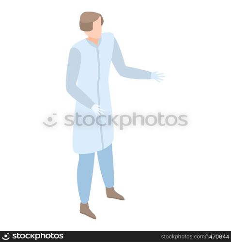 Man doctor lab icon. Isometric of man doctor lab vector icon for web design isolated on white background. Man doctor lab icon, isometric style
