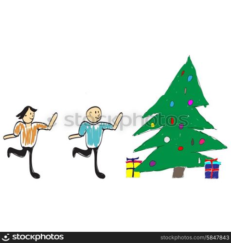 Man Dresses Up Christmas Tree