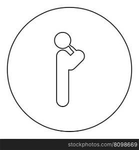 Man drinking alcohol from bottle of beer wine drunk people concept stick use beverage drunkard booze standing icon in circle round black color vector illustration image outline contour line thin style simple. Man drinking alcohol from bottle of beer wine drunk people concept stick use beverage drunkard booze standing icon in circle round black color vector illustration image outline contour line thin style