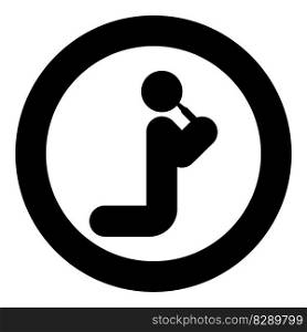 Man drinking alcohol from bottle of beer wine drunk people concept stick use beverage drunkard booze stands on the knees icon in circle round black color vector illustration image solid outline style simple. Man drinking alcohol from bottle of beer wine drunk people concept stick use beverage drunkard booze stands on the knees icon in circle round black color vector illustration image solid outline style