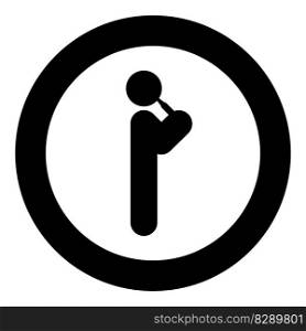 Man drinking alcohol from bottle of beer wine drunk people concept stick use beverage drunkard booze standing icon in circle round black color vector illustration image solid outline style simple. Man drinking alcohol from bottle of beer wine drunk people concept stick use beverage drunkard booze standing icon in circle round black color vector illustration image solid outline style