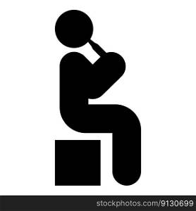 Man drinking alcohol from bottle of beer wine drunk people concept stick use beverage drunkard booze sit on box icon black color vector illustration image flat style simple. Man drinking alcohol from bottle of beer wine drunk people concept stick use beverage drunkard booze sit on box icon black color vector illustration image flat style