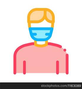 Man Facial Mask Icon Vector. Outline Man Facial Mask Sign. Isolated Contour Symbol Illustration. Man Facial Mask Icon Vector Outline Illustration