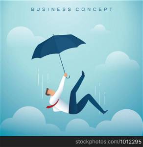man falling down from the sky. business concept vector illustration