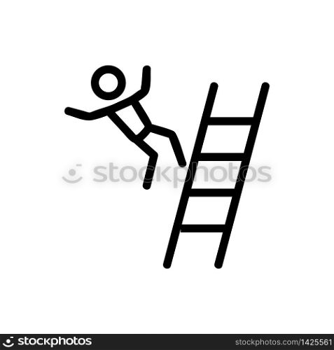 man falling from stairs icon vector. man falling from stairs sign. isolated contour symbol illustration. man falling from stairs icon vector outline illustration