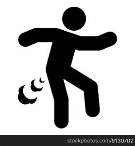 Man farts break wind farting bloating gas cloud stench bad smell flatulency icon black color vector illustration image flat style simple. Man farts break wind farting bloating gas cloud stench bad smell flatulency icon black color vector illustration image flat style