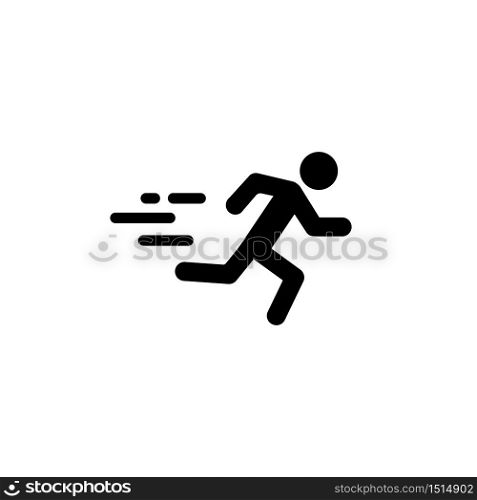 Man fast run icon. Black silhouette on isolated white background. Eps 10 vector. Man fast run icon. Black silhouette on isolated white background. Eps 10 vector.