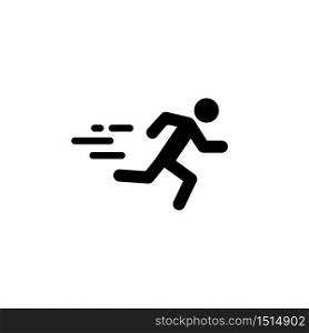 Man fast run icon. Black silhouette on isolated white background. Eps 10 vector. Man fast run icon. Black silhouette on isolated white background. Eps 10 vector.