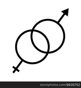 Man Female Symbol Icon. Black Glyph Design. Vector Illustration.