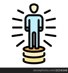 Man finance leader icon. Outline man finance leader vector icon color flat isolated. Man finance leader icon color outline vector