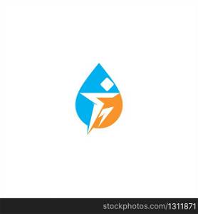 Man Fitness with water drop shape logo design. Run man logo.