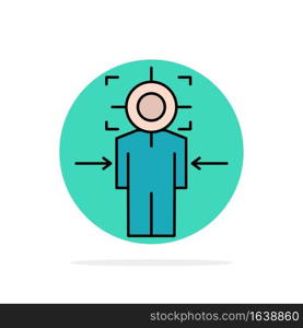 Man, Focus, Target, Achieve, Goal Abstract Circle Background Flat color Icon