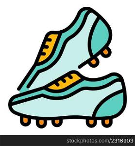 Man football boots icon. Outline man football boots vector icon color flat isolated. Man football boots icon color outline vector