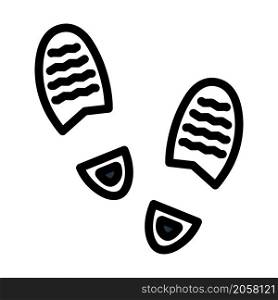 Man Footprint Icon. Editable Bold Outline With Color Fill Design. Vector Illustration.