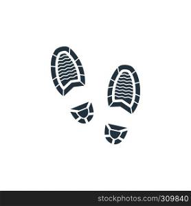 Man footprint icon. Flat color design. Vector illustration.