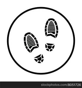 Man footprint icon. Thin circle design. Vector illustration.