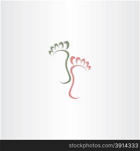man footprint step icon abstract vector logo color