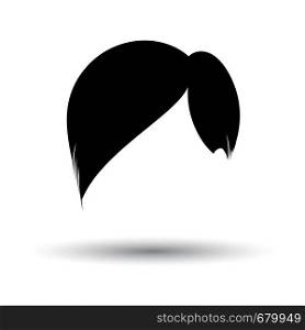 Man hair dress. Black on White Background With Shadow. Vector Illustration.