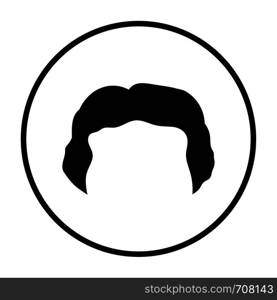 Man Hair Dress. Thin Circle Stencil Design. Vector Illustration.