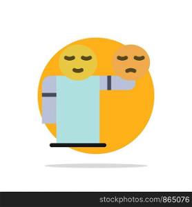 Man, Hand, Emojis, Healthcare Abstract Circle Background Flat color Icon