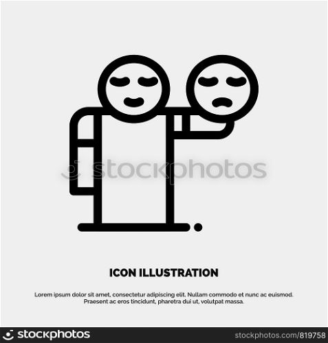 Man, Hand, Emojis, Healthcare Line Icon Vector