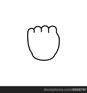 Man hand line icon. Vector Fist sign on white background. Man hand line icon. Fist sign on white background for your design