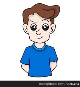 man  handsome  boy  avatar  illustration  friendly  smi≤ vector  design  illustration  art  dood≤
