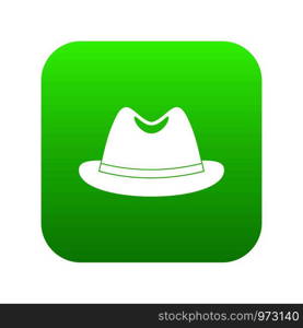 Man hat icon digital green for any design isolated on white vector illustration. Man hat icon digital green