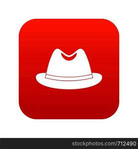 Man hat icon digital red for any design isolated on white vector illustration. Man hat icon digital red