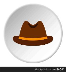 Man hat icon in flat circle isolated on white background vector illustration for web. Man hat icon circle