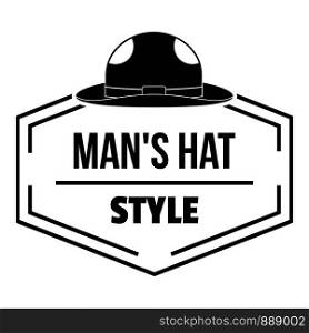 Man hat logo. Simple illustration of man hat vector logo for web. Man hat logo, simple black style