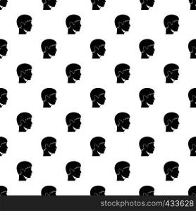Man head pattern seamless in simple style vector illustration. Man head pattern vector