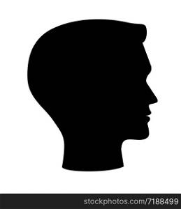 Man head silhouette vetor isolated on white eps 10. Man head silhouette vetor isolated on white