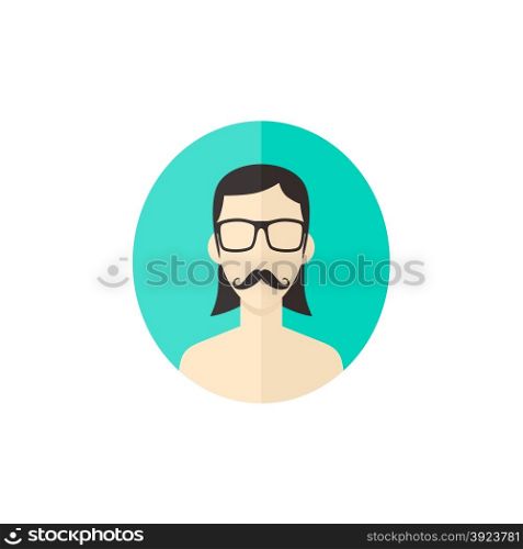 man hipster avatar user picture cartoon character vector illustration. man hipster avatar user picture cartoon character