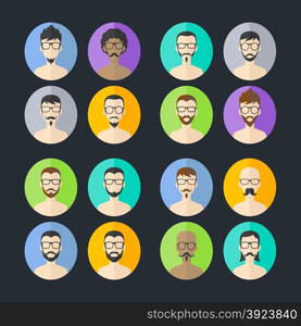 man hipster avatar user picture cartoon character vector illustration. man hipster avatar user picture cartoon character