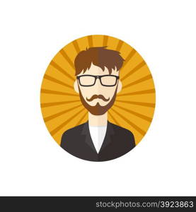 man hipster avatar user picture cartoon character vector illustration. man hipster avatar user picture cartoon character