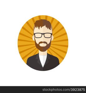 man hipster avatar user picture cartoon character vector illustration. man hipster avatar user picture cartoon character