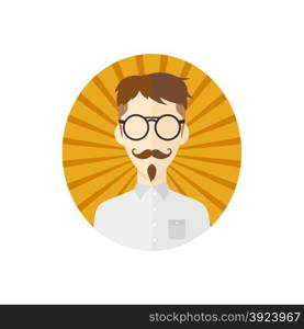 man hipster avatar user picture cartoon character vector illustration. man hipster avatar user picture cartoon character