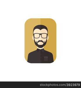 man hipster avatar user picture cartoon character vector illustration. man hipster avatar user picture cartoon character