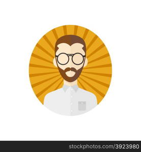 man hipster avatar user picture cartoon character vector illustration. man hipster avatar user picture cartoon character