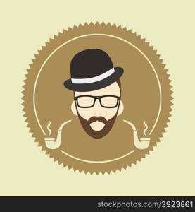 man hipster avatar user picture cartoon character vector illustration. cartoon guy avatar picture