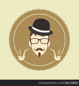 man hipster avatar user picture cartoon character vector illustration. cartoon guy avatar picture