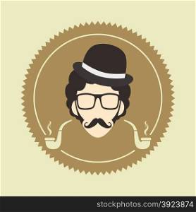 man hipster avatar user picture cartoon character vector illustration. cartoon guy avatar picture