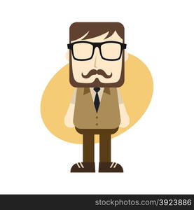 man hipster avatar user picture cartoon character vector illustration. cartoon guy avatar picture